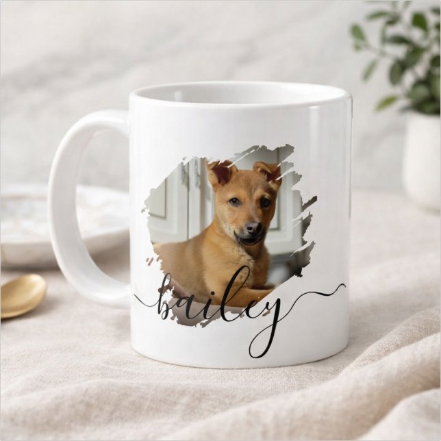 Taza De Café Pet's Simple Modern Cool Typography Name and Photo (Subido por el creador)