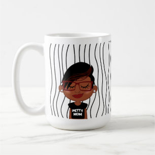 Taza De Café PETTY MOM   Cara(s) divertida(s) rayada(s) del Día