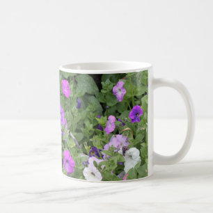 Taza De Café Petunia púrpura del tema del jardín de la