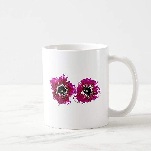 Taza De Café Petunias de Verano (Derecha)