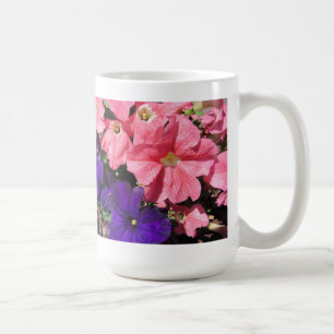 Taza De Café Petunias rosadas y moradas
