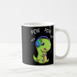 Taza De Café Pew Pew Pew Cute T-rex Dinosaur Video Gamaming
