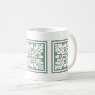 Taza De Café Pewter Acorn and Leaf Tile Design Coffee Mug