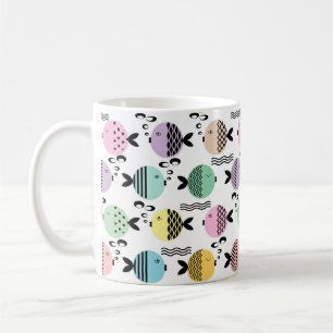 Taza De Café Pez abstracto sin fisuras escandinavo moderno mari