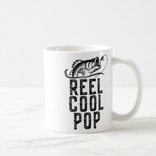 Taza De Café Pez de pesca divertido genial retro carrete