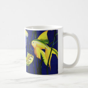 Taza De Café Pez de vida marina vintage, pez dorado de fantasía