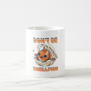 Taza De Café Pez divertido en arte de concha