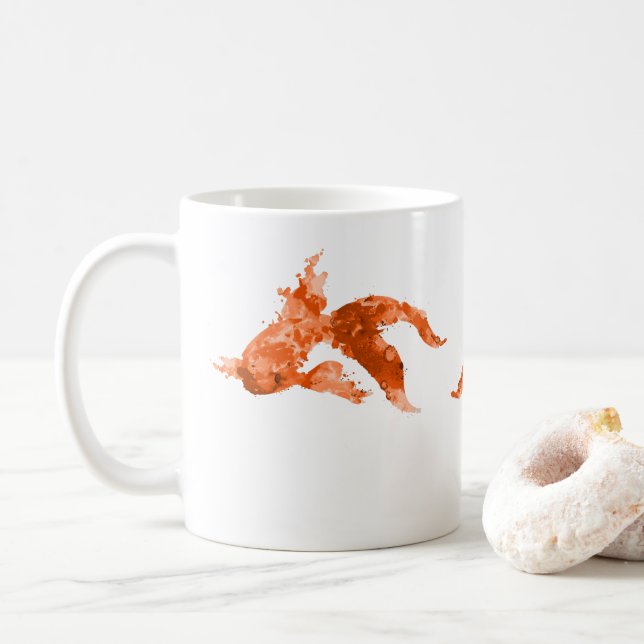 Taza De Café pez dorado acuarela (Con donut)