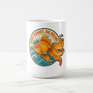 Taza De Café Pez Dorado Vintage Sueños Grandes Memoria Corta