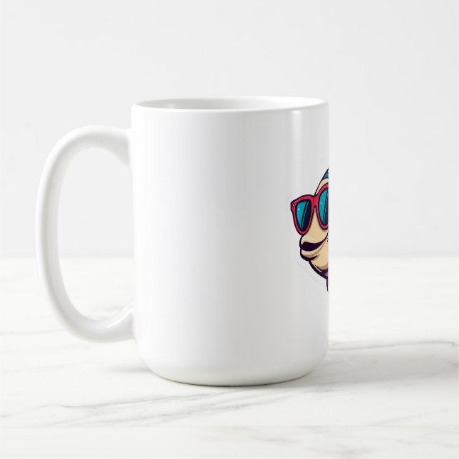 Taza De Café "Pez Funky con Pegatina de Gafas de Sol (Izquierda)