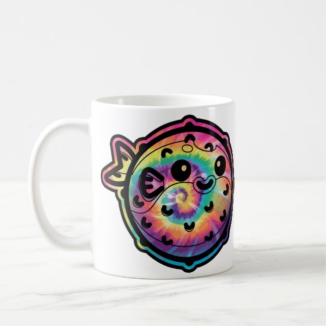 Taza De Café Pez Globo Tie Dye (Izquierda)