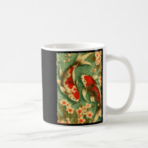 Taza De Café Pez Koi Japonés Flores de Cerezo Sakura Arte Hombr