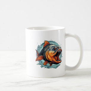 Taza De Café Pez Monstruo Genial Para Amantes de Piranha _1