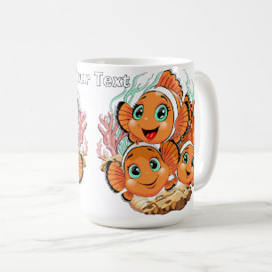 Taza De Café Pez payaso Caricatura lindo Familia Bajo el agua