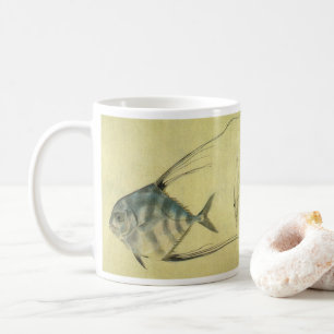 Taza De Café Pez Pompano Africano, Trevally de hilo vintage