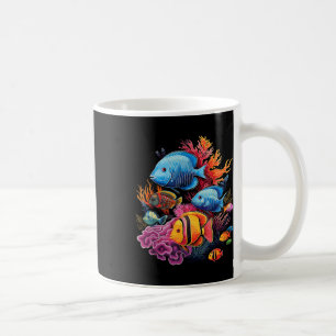 Taza De Café Pez Tropical Colorido En La Vida Marina De Un Arre