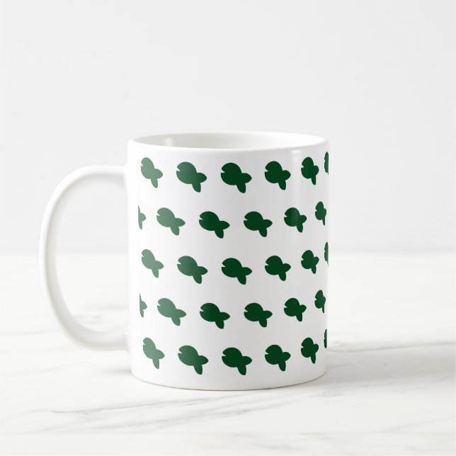 Taza De Café Pez Verde Pescadito Blanco     (Izquierda)