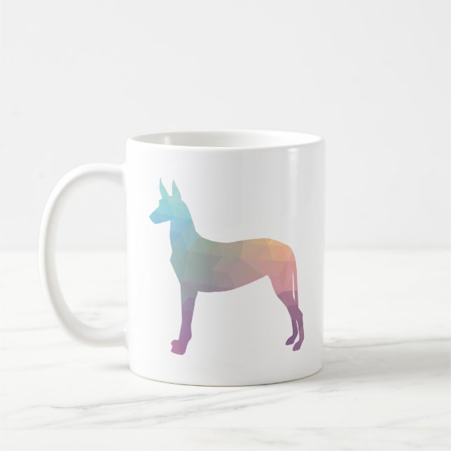 Taza De Café Pharaoh Hound Patrón geométrico Silhouette Pastel (Izquierda)