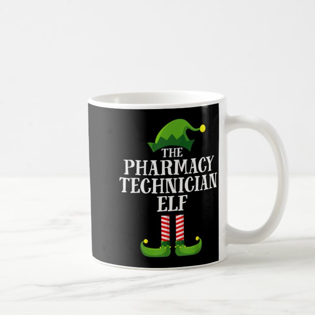 Taza De Café Pharmacy Tech Elf Matching Family Group Christmas  (Derecha)