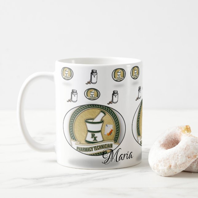 Taza De Café Pharmacy Tech Mug (Con donut)