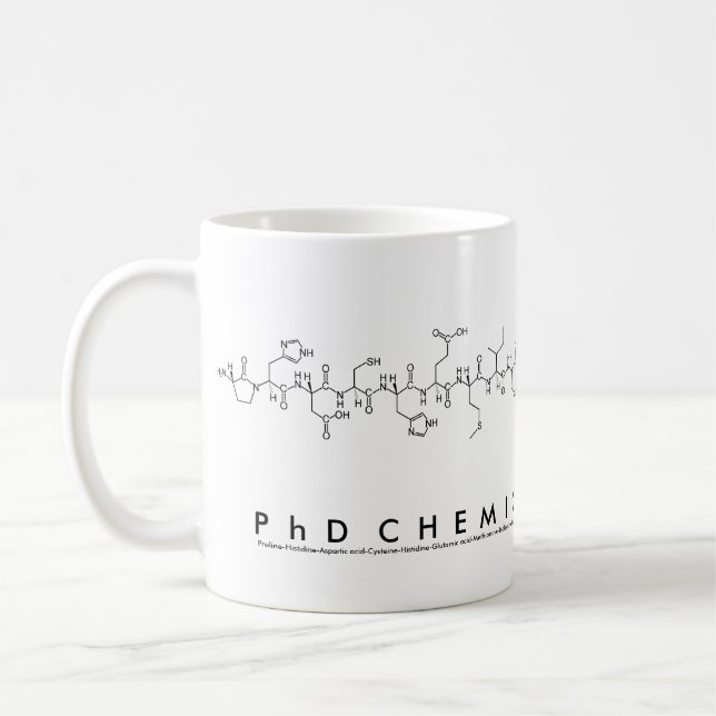 Taza De Café PhDChemicalEngineer peptide nombre mug (Izquierda)
