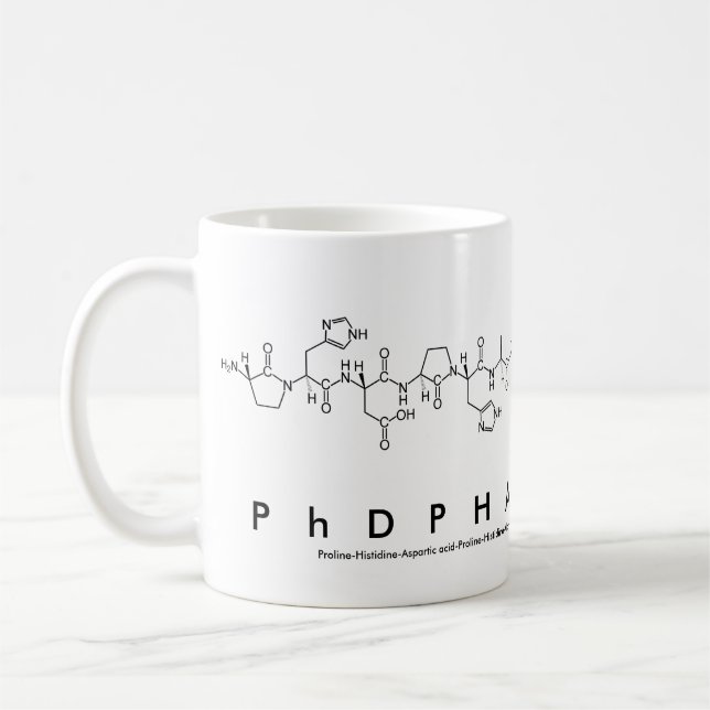 Taza De Café PhDPharmacista frase péptido mug (Izquierda)