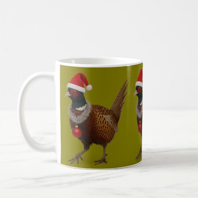 Taza De Café Pheasant looking festive Christmas card (Izquierda)