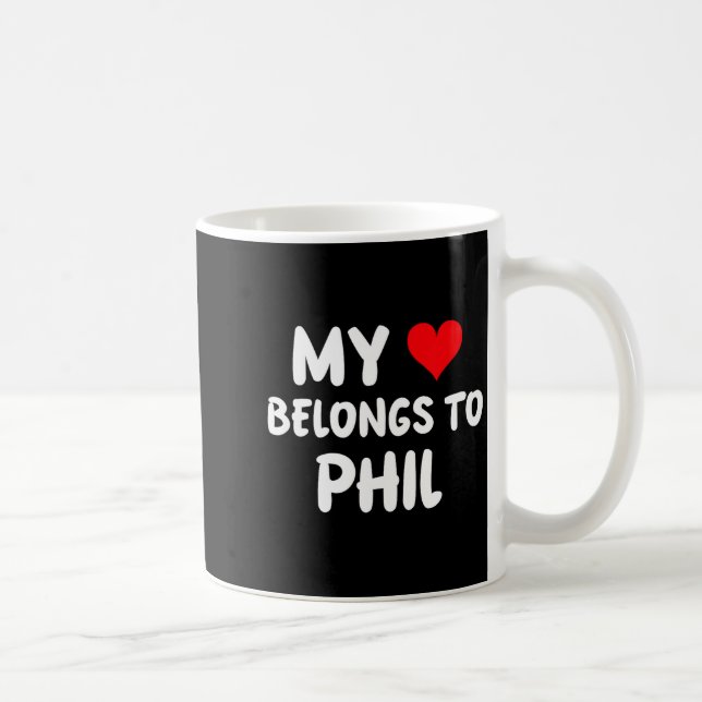 Taza De Café Phil - My Heart Belongs To Phil - Love  (Derecha)