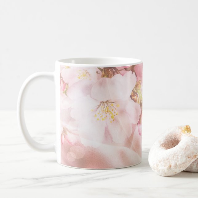 Taza De Café Philippians 413 hace todas las cosas Floral rosa s (Con donut)