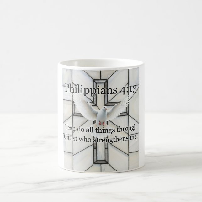 Taza De Café Philippians 4:13 Bible Verse Coffee Mug (Centro)