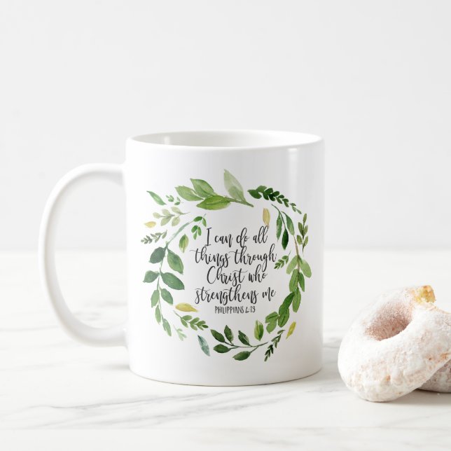Taza De Café Philippians Biblia Scripting verse Inspirador (Con donut)