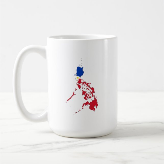 Taza De Café Philippines flag on the map (Izquierda)