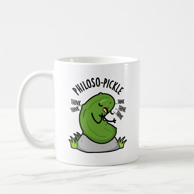 Taza De Café Philoso-pickle Funny Pickle Pun (Izquierda)