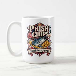 Taza De Café Phish & Chips – Ciberseguridad sospechosamente bue