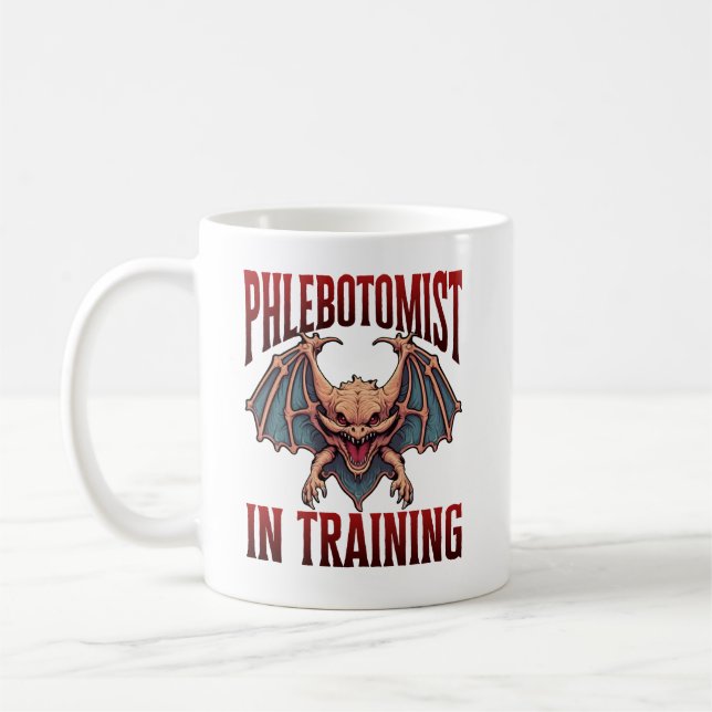 Taza De Café Phlebotomist in Training Funny Student Bat (Izquierda)