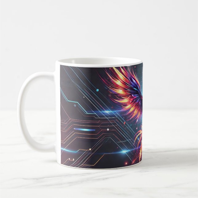 Taza De Café Phoenix Ceramic Mug - Vibrante Futurista (Izquierda)