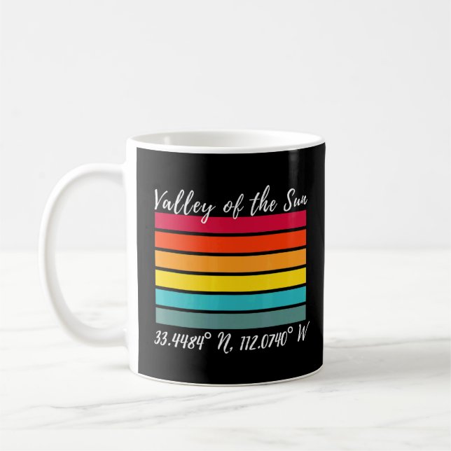 Taza De Café Phoenix Valley of the Sun Souvenir Latitude Longit (Izquierda)