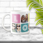 Taza De Café Photo Collage Multicolor<br><div class="desc">Great photo collage mug with spaces for 5 photos.  The perfect gift for parents or grandparents.</div>