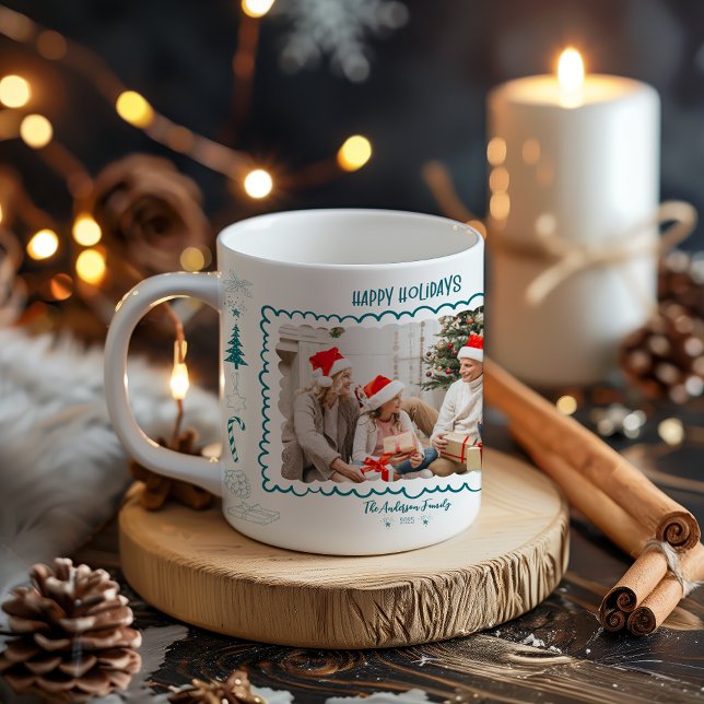 Taza De Café Photo Whimsical Quirky Doodle Holiday (Subido por el creador)