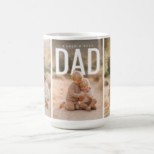 Taza De Café PhotoPop El Mejor Papá del Mundo 3 Colage de Fotos