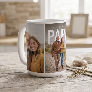 Taza De Café PhotoPop Te Amo Mucho Papá Collage de Fotos