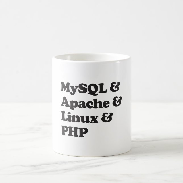 Taza De Café PHP de Mysql Apache Linux (Centro)