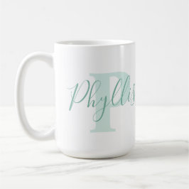 Taza De Café Phyllis nombre significado y P monograma texto ver