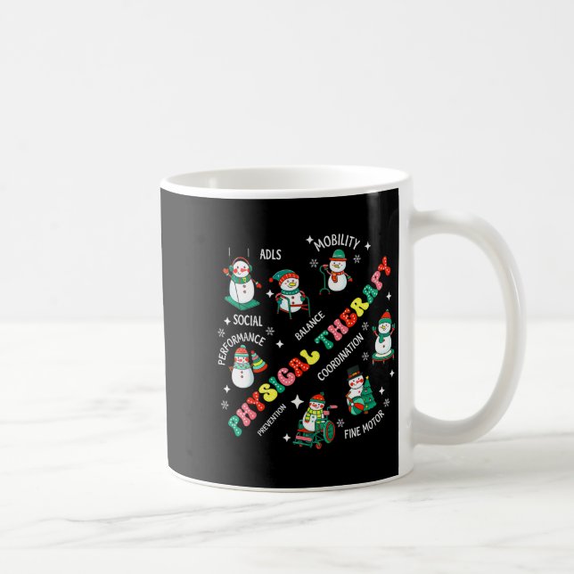 Taza De Café Physical Therapy Christmas Snowman Pt Physical The (Derecha)