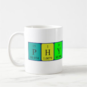 Taza De Café Physics nombre de tabla periódica mug