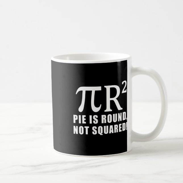 Taza De Café Pi Day Math 3.14 Pie redonda No cuadrada (Derecha)