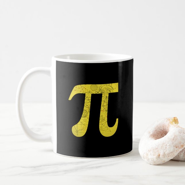 Taza De Café Pi - Símbolos matemáticos Café Mug (Con donut)