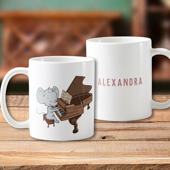Taza De Café Pianista de ratón lindo personalizado (Subido por el creador)
