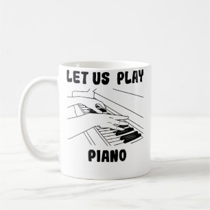 Taza De Café Pianista Diseña Piano de Cola