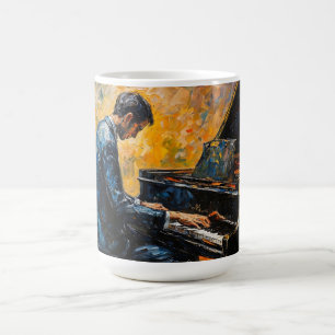 Taza De Café Pianista - Pintura al óleo